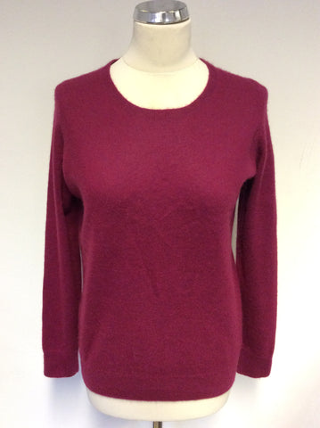 MARKS & SPENCER DARK RED CASHMERE JUMPER SIZE 14
