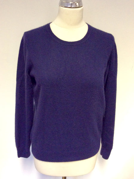 MARKS & SPENCER DARK BLUE CASHMERE JUMPER SIZE 14