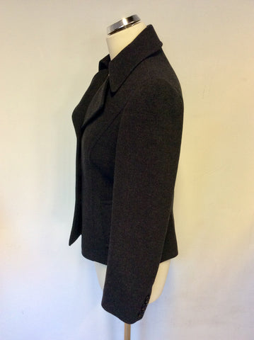 HOBBS DARK GREY WOOL & CASHMERE JACKET SIZE 12