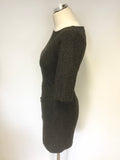 LK BENNETT GREY MARL WOOL BLEND SHORT SLEEVE DRESS SIZE 8