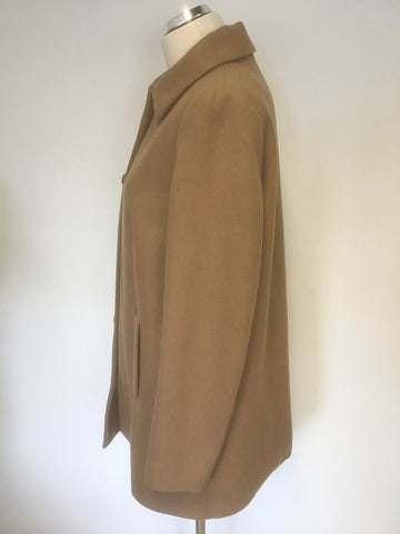 HOBBS CAMEL WOOL BLEND MID LENGTH COAT SIZE 14