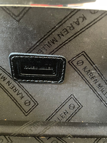 KAREN MILLEN GREEN SILK HARD CASE CLUTCH/ SHOULDER BAG