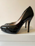 LK BENNETT BLACK PATENT LEATHER ANDIE PLATFORM SOLE HIGH HEELS SIZE 7/40