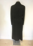 JAEGER BLACK WOOL TIE BELT FULL LENGTH COAT SIZE 16