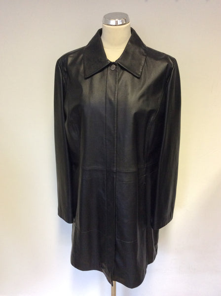 MARINA RINALDI BLACK GOAT LEATHER JACKET SIZE 21 UK 16/18