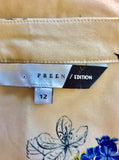 PREEN EDITION CREAM FLORAL PRINT COLD SHOULDER WRAP DRESS SIZE 12