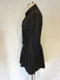 RALPH LAUREN BLACK SILK BELTED JACKET SIZE L