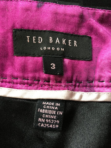 TED BAKER BLACK WOOL BLEND TROUSERS SIZE 3 UK 14