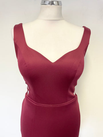 EVITA DEEP RED BACKLESS STRAPPY LONG EVENING DRESS SIZE 6