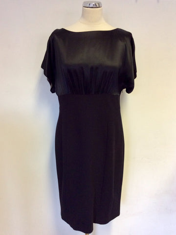 COAST BLACK SILK TOP PENCIL DRESS SIZE 16