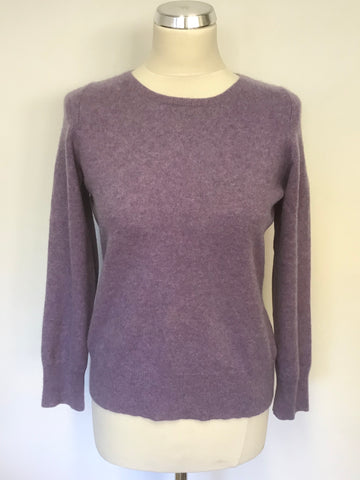 MARKS & SPENCER HEATHER PURE CASHMERE LONG SLEEVE CREW NECK JUMPER SIZE 12