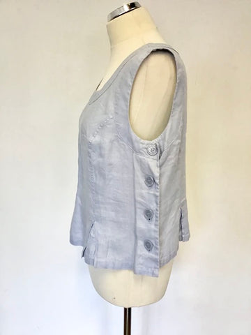 HOBBS PALE BLUE LINEN SLEEVELESS YACHT TOP SIZE 12