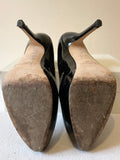 LK BENNETT BLACK PATENT LEATHER ANDIE PLATFORM SOLE HIGH HEELS SIZE 7/40