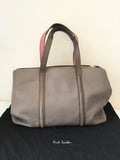 PAUL SMITH TAUPE BROWN LEATHER TOTE BAG