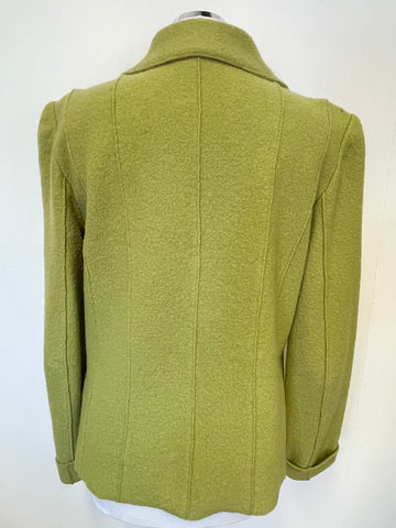 HOBBS LIME GREEN MERINO WOOL UNLINED JACKET SIZE 14