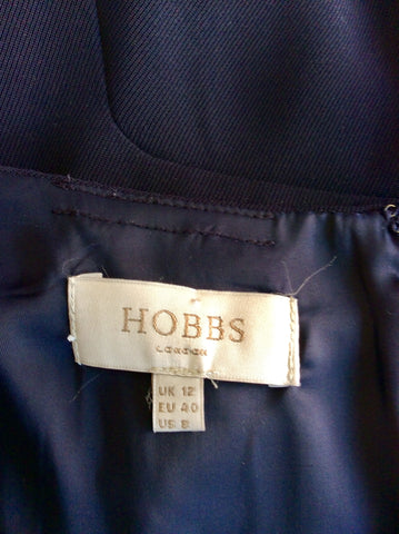 HOBBS NAVY BLUE SLEEVELESS PENCIL DRESS SIZE 12