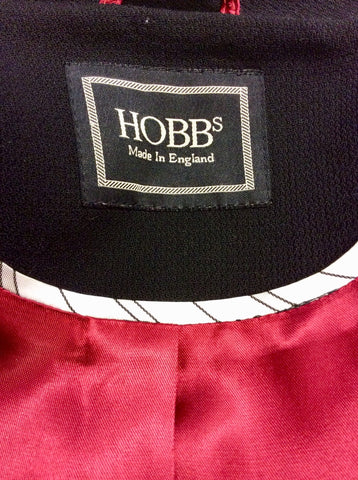 HOBBS BLACK PURE NEW WOOL COAT SIZE 14