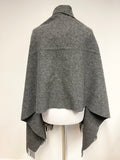 UNBRANDED GREY WOOL LARGE FRINGED WRAP,SCARF