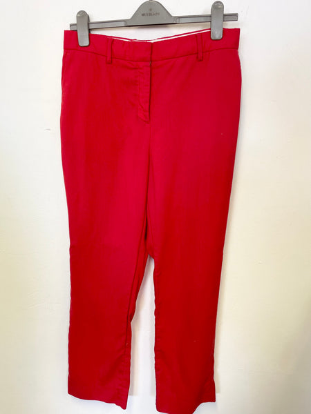 PAUL SMITH RED 100% WOOL TAPERED LED TROUSERS SIZE 44 UK 12