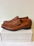 AZOR TAN LEATHER SLIP ON SHOES SIZE 10/44