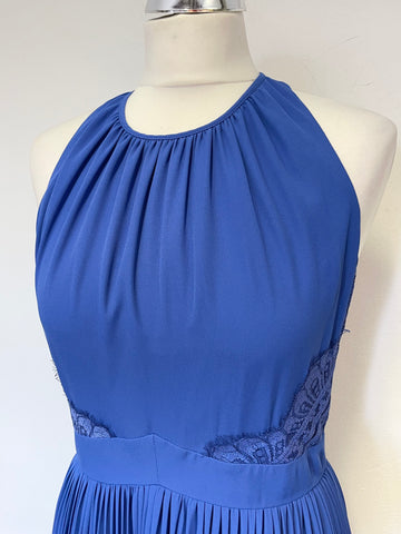 WHISTLES ROYAL BLUE LACE TRIM SPECIAL OCCASION  FIT & FLARE DRESS SIZE 10