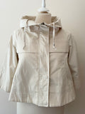 MARNI CREAM FUNNEL NECK COTTON COLLAR COTTON CROPED 3/4 SLEEVE JACKET SIZE 38 UK 10