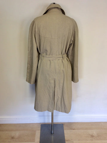 EDINA RONAY BEIGE LINEN & COTTON BELTED MAC/COAT SIZE 16