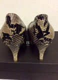 BRAND NEW HOBBS NEUTRAL & BLACK SNAKE PRINT ELIZABETH COURT SHOES SIZE 5/38