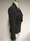 JAEGER GREY WOOL PINSTRIPE JACKET SIZE 10