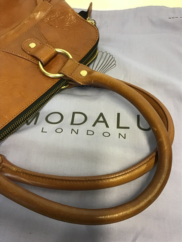 MODALU PIPPA CHESTNUT BROWN LEATHER TOTE BAG