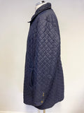 JOULES NAVY BLUE QUILTED ZIP & PRESS STUD FASTEN COAT SIZE 18
