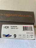 BRAND NEW IN BOX UGG BROOK ROYAL BLUE SUEDE WEDGE HEEL TOE POST MULES SIZE 7.5/40