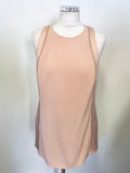 REISS OLIVE BLUSH PINK LADDER DETAILED SLEEVELESS TUNIC TOP SIZE 12
