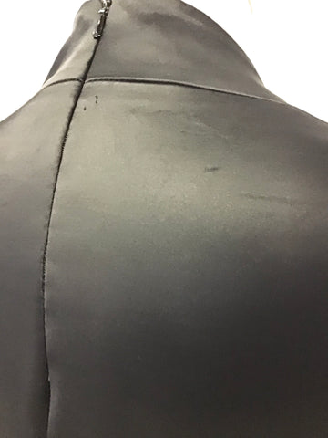 KAREN MILLEN BLACK,CREAM & BROWN PRINT CAP SLEEVE PENCIL DRESS SIZE 12