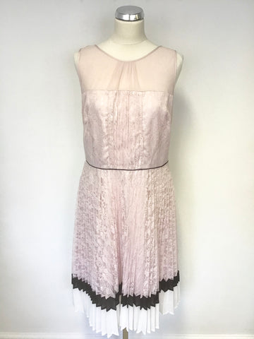 BRAND NEW MONSOON NUDE PINK LACE SLEEVELESS SPECIAL OCCASION DRESS SIZE 14