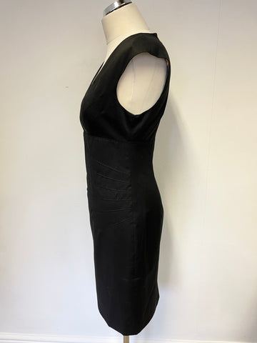 TED BAKER BLACK WOOL BLEND SLEEVELESS PENCIL DRESS SIZE 2 UK 10/12