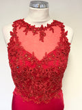 PROM FROCKS RED BEADED & SEQUINNED PROM DRESS SIZE 8