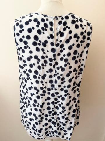 HOBBS PURPLE,BLUE & IVORY 100% SILK SLEEVELESS TOP SIZE 12