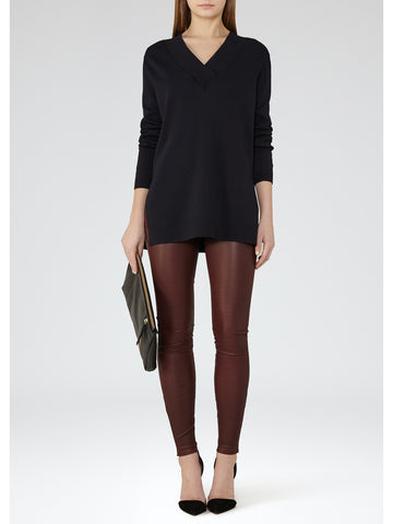 BRAND NEW REISS ZAGATO BLACK V NECKLINE JUMPER SIZE M