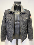 SUPERDRY BLACK QUILTED ZIP UP JACKET SIZE L