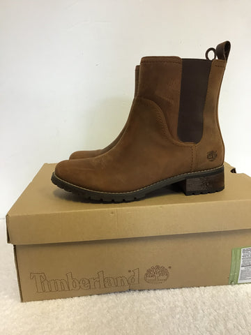 BRAND NEW TIMBERLAND EARTH KEEPERS BROWN LEATHER CHELSEA BOOTS SIZE 4.5/ 37.5