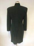 VINTAGE JOSEPH RIBKOFF DARK GREEN MILITARY BUTTON STLE PENCIL DRESS SIZE 10 PETITE