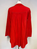 BRAND NEW JAEGER RED V NECKLINE 3/4 SLEEVE TUNIC TOP SIZE S