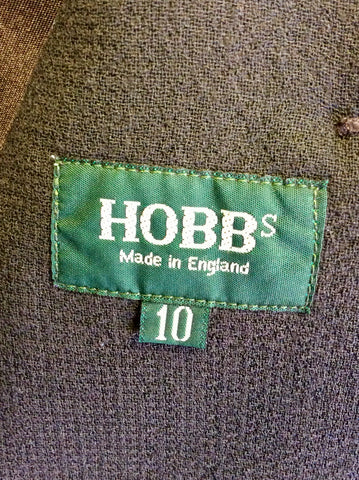 HOBBS DARK BROWN WOOL PENCIL SKIRT & JACKET SUIT SIZE 10