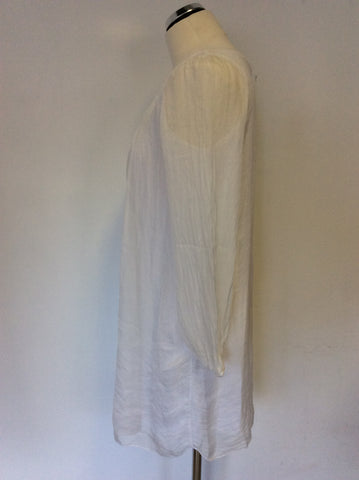 BRAND NEW VIVA LA MODA WHITE SILK SHIFT DRESS ONE SIZE