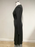 KAREN COLE MERINO WOOL GREY LONG SLEEVED A-LINE DRESS SIZE M