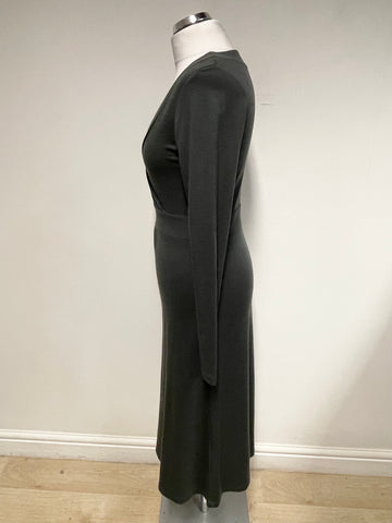 KAREN COLE MERINO WOOL GREY LONG SLEEVED A-LINE DRESS SIZE M