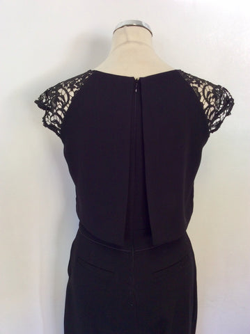 BRAND NEW PHASE EIGHT BLACK LACE TOP CAP SLEEVE JUMPSUIT SIZE 10