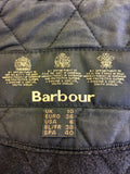 BARBOUR BLACK COTTON POLARQUILT JACKET SIZE 10