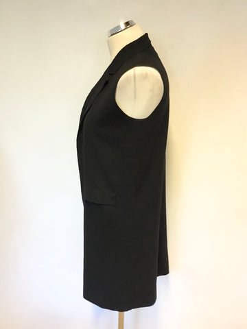 JIGSAW BLACK STRETCH SLEEVELESS JACKET/ GILET SIZE S